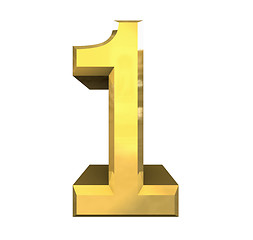 Image showing 3d number 1 in gold 