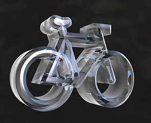 Image showing bike symbol in transparent glass (3d) 