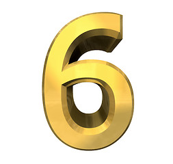 Image showing 3d number 6 in gold 