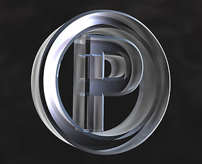 Image showing parking symbol in transparent glass (3d) 