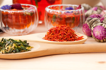 Image showing Herbal natural floral tea infusion with dry flowers