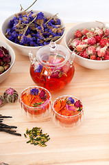 Image showing Herbal natural floral tea infusion with dry flowers