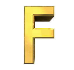 Image showing gold 3d letter F 