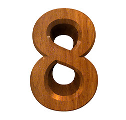 Image showing 3d number 8 in wood 