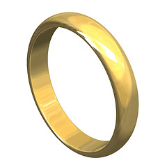 Image showing isolated wedding ring in gold (3D) 