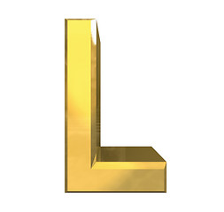 Image showing gold 3d letter L 