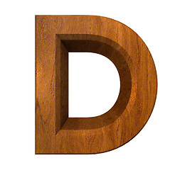 Image showing 3d letter D in wood 