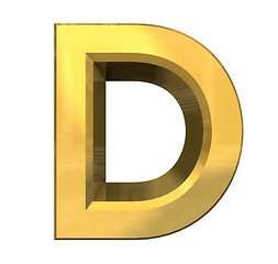 Image showing gold 3d letter D 