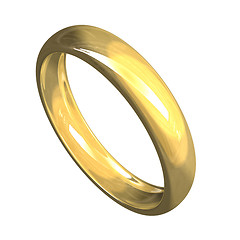 Image showing isolated wedding ring in gold (3D) 