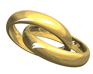 Image showing wedding rings in gold (3D) 