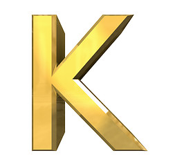 Image showing gold 3d letter K 