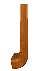 Image showing 3d letter J in wood 