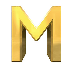 Image showing gold 3d letter M 