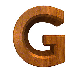 Image showing 3d letter G in wood 