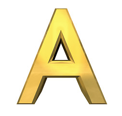Image showing gold 3d letter A 