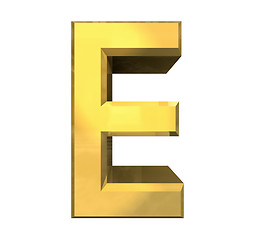 Image showing gold 3d letter E 