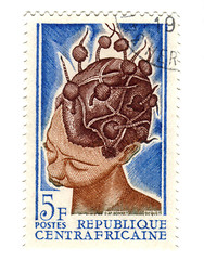 Image showing central african stamp with woman 