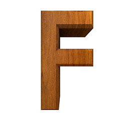 Image showing 3d letter F in wood 