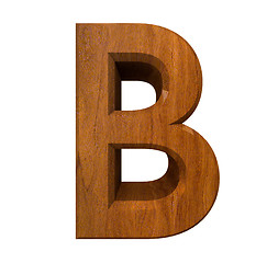 Image showing 3d letter B in wood 