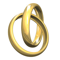 Image showing wedding rings in gold (3D) 