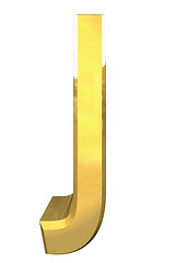 Image showing gold 3d letter J 