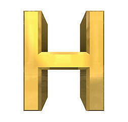 Image showing gold 3d letter H 