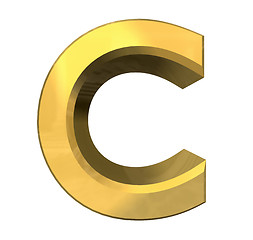 Image showing gold 3d letter C 