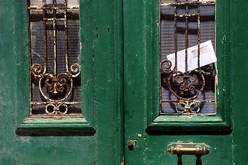 Image showing Old Door and the Letter