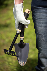 Image showing Gardening Hand Trowel and Fork