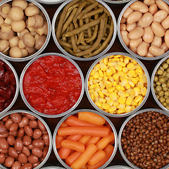 Image showing Vegetables in cans