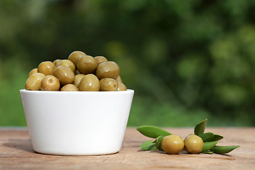 Image showing Green olives