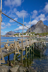 Image showing Wooden pier in fjord