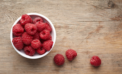 Image showing bowl of raspberries