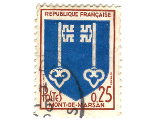 Image showing Mont de Marsan City Coat of Arms Postage Stamp