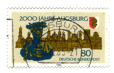 Image showing GERMANY - CIRCA 1985: stamp printed in Germany, shows old city, 