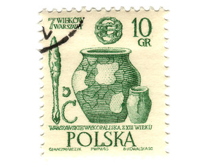 Image showing POLAND - CIRCA 1965: A stamp shows image of pottery, circa 1965