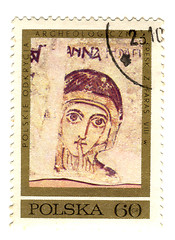 Image showing POLAND - CIRCA 1971: A stamp printed in Poland, shows frescoes f