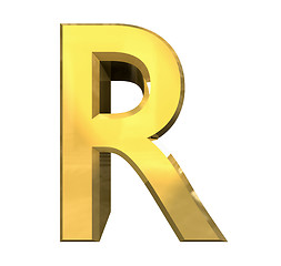 Image showing gold 3d letter R 