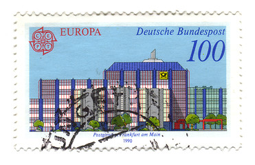 Image showing GERMANY - CIRCA 1990: A stamp printed in Germany, shows Post Off