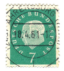 Image showing GERMANY-CIRCA 1955: A stamp printed in the Germany Theodor Heuss