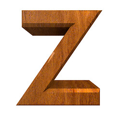 Image showing 3d letter Z in wood 