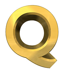 Image showing gold 3d letter Q 
