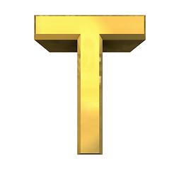 Image showing gold 3d letter T 