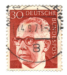 Image showing GERMANY - CIRCA 1971: A stamp printed in Germany shows a portrai