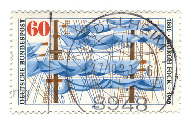 Image showing GERMANY - CIRCA 1980: A stamp printed in Germany shows Mast (sai