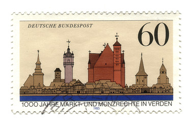 Image showing GERMANY - CIRCA 1985: A stamp printed in Germany shows Verden in