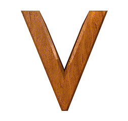 Image showing 3d letter V in wood 