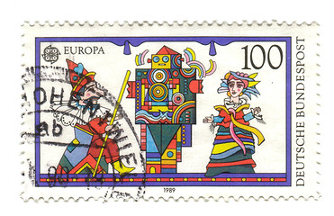 Image showing GERMANY - CIRCA 1989: A stamp printed in Germany shows Puppet an