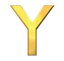 Image showing gold 3d letter Y 