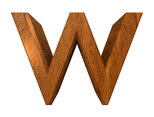 Image showing 3d letter w in wood 